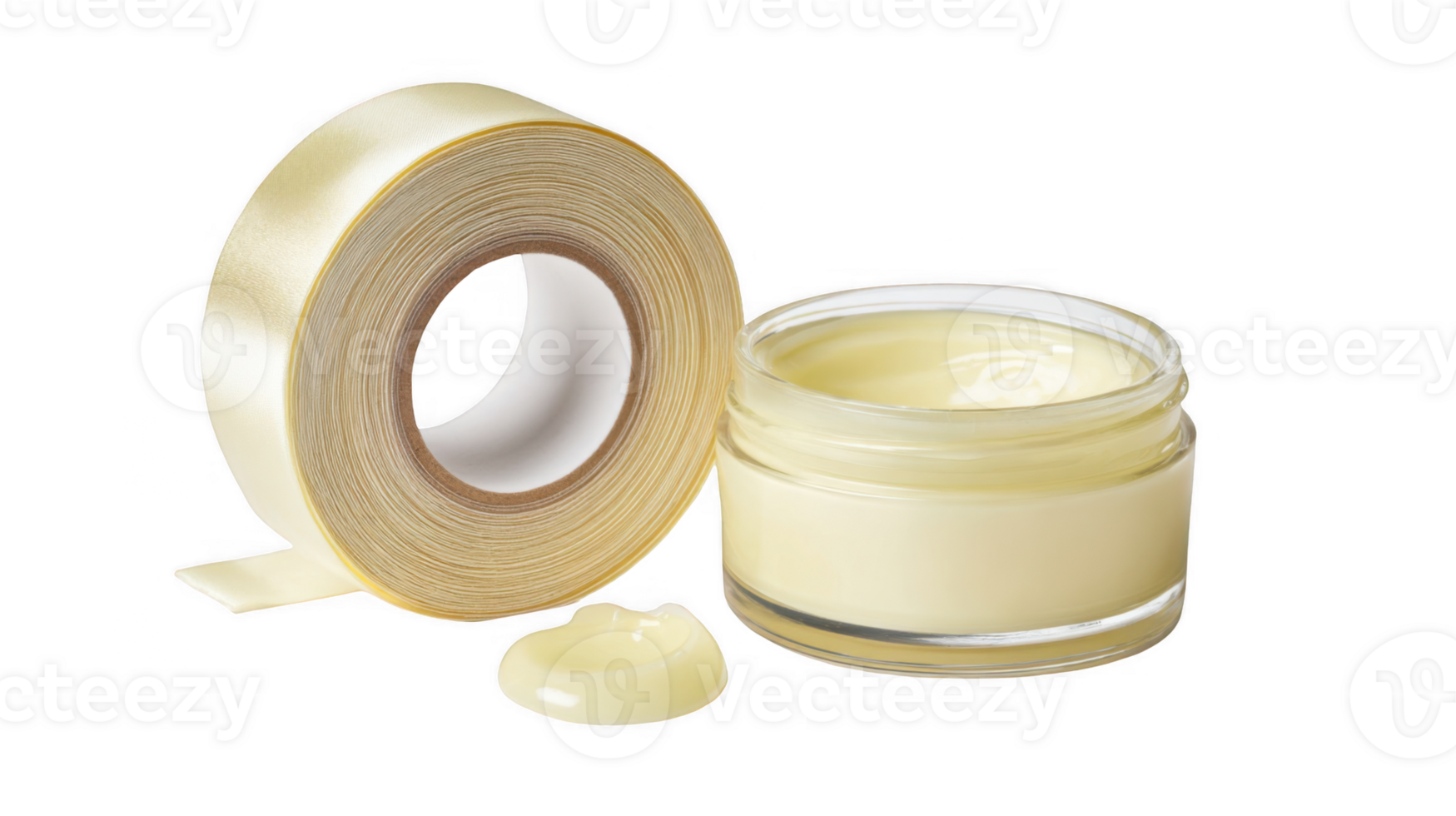 Kinesiology tape and moisturizer cream on transparent background png