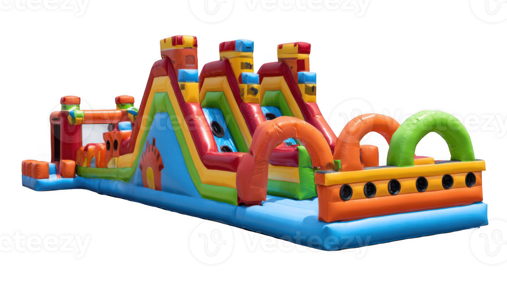 Inflatable obstacle course providing entertainment and fun for children png