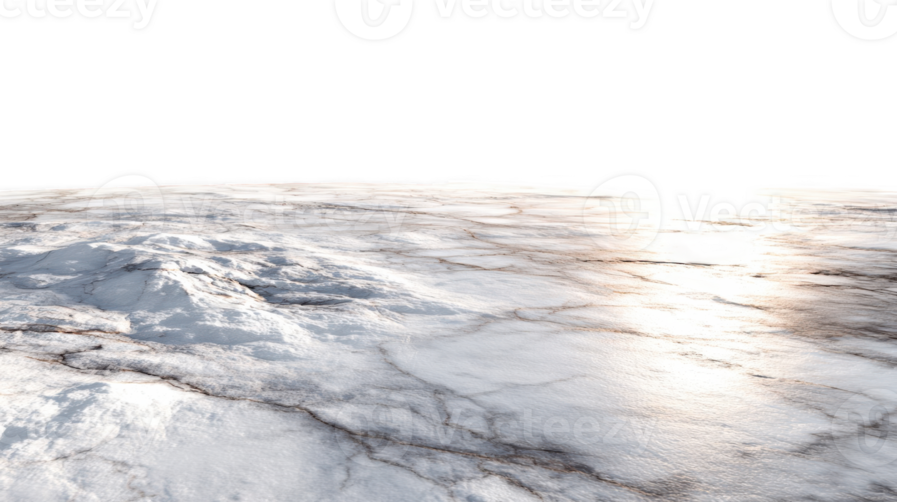 Shiny marble surface reflecting soft daylight with transparent background png
