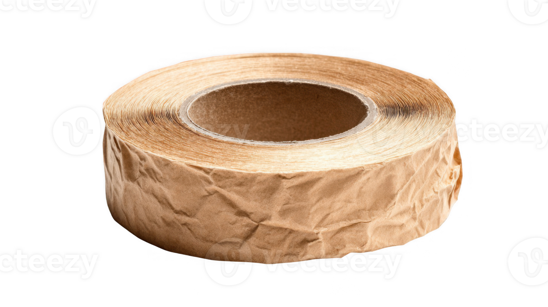 Crumpled packaging tape roll on transparent background png
