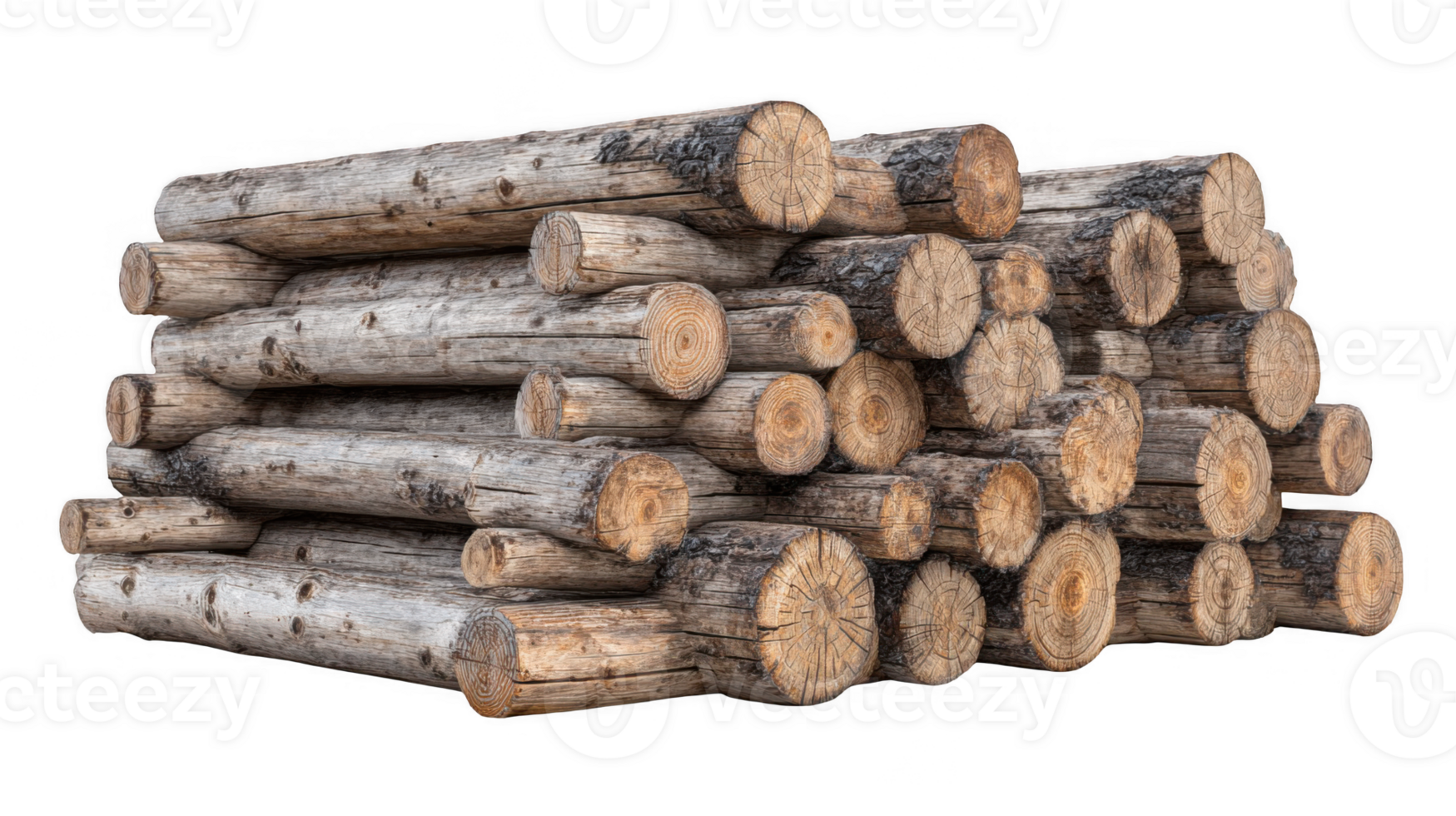 Pile of logs with transparent background, perfect for rustic designs png