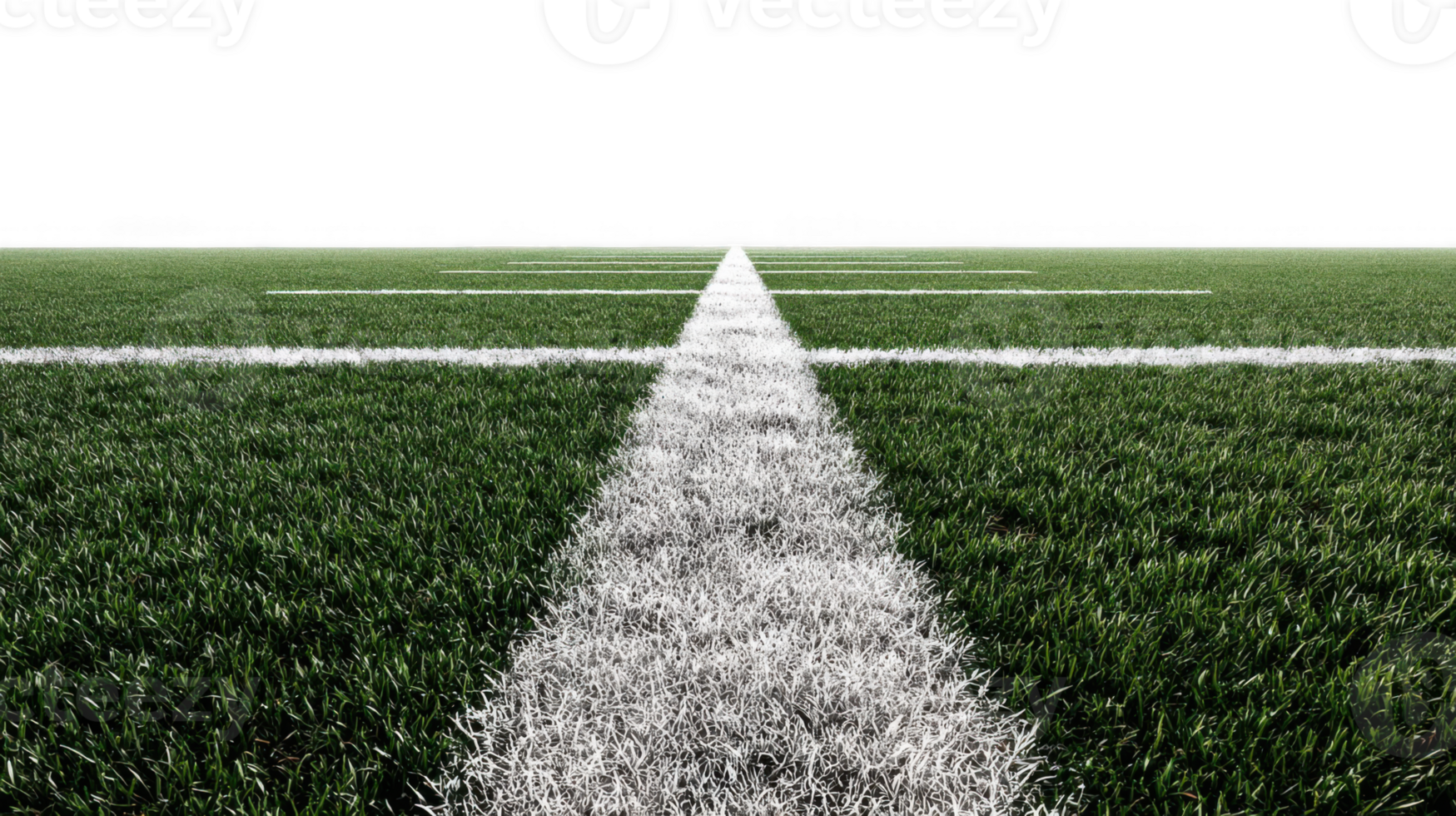 White lines delineating an unoccupied athletic field with transparent background png