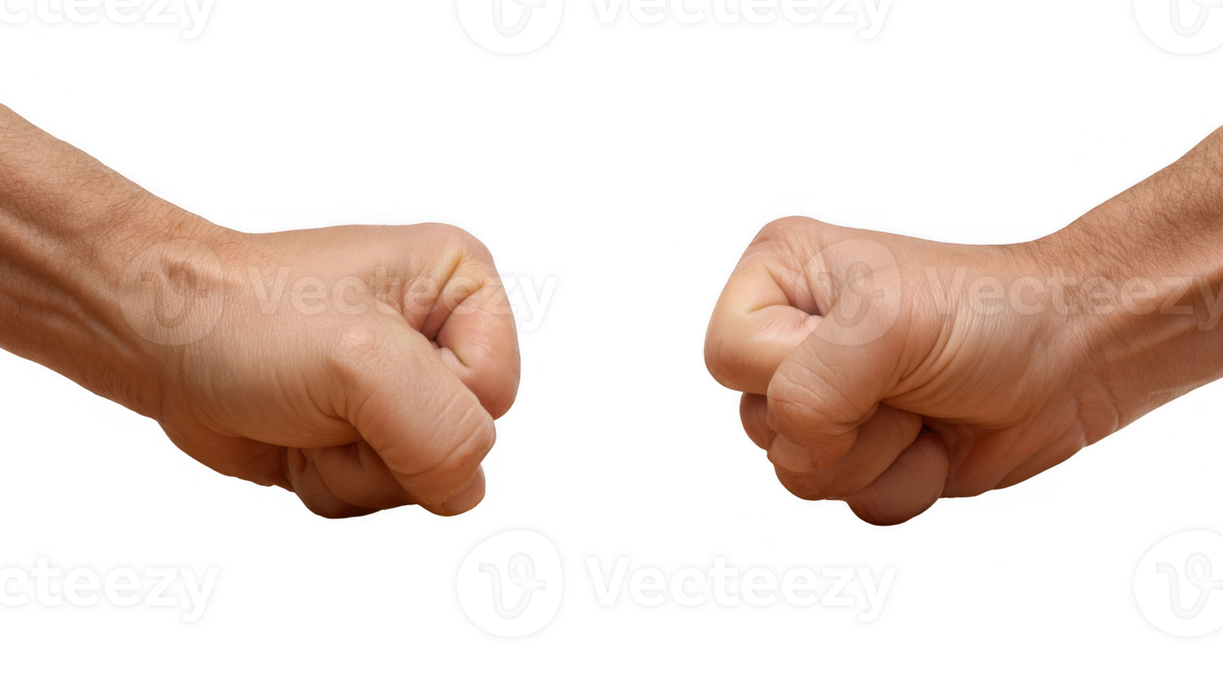 Two fists bumping each other on transparent background png