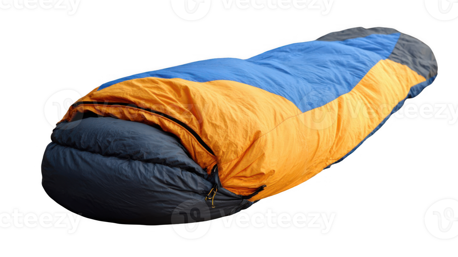Folded sleeping bag resting on transparent background png