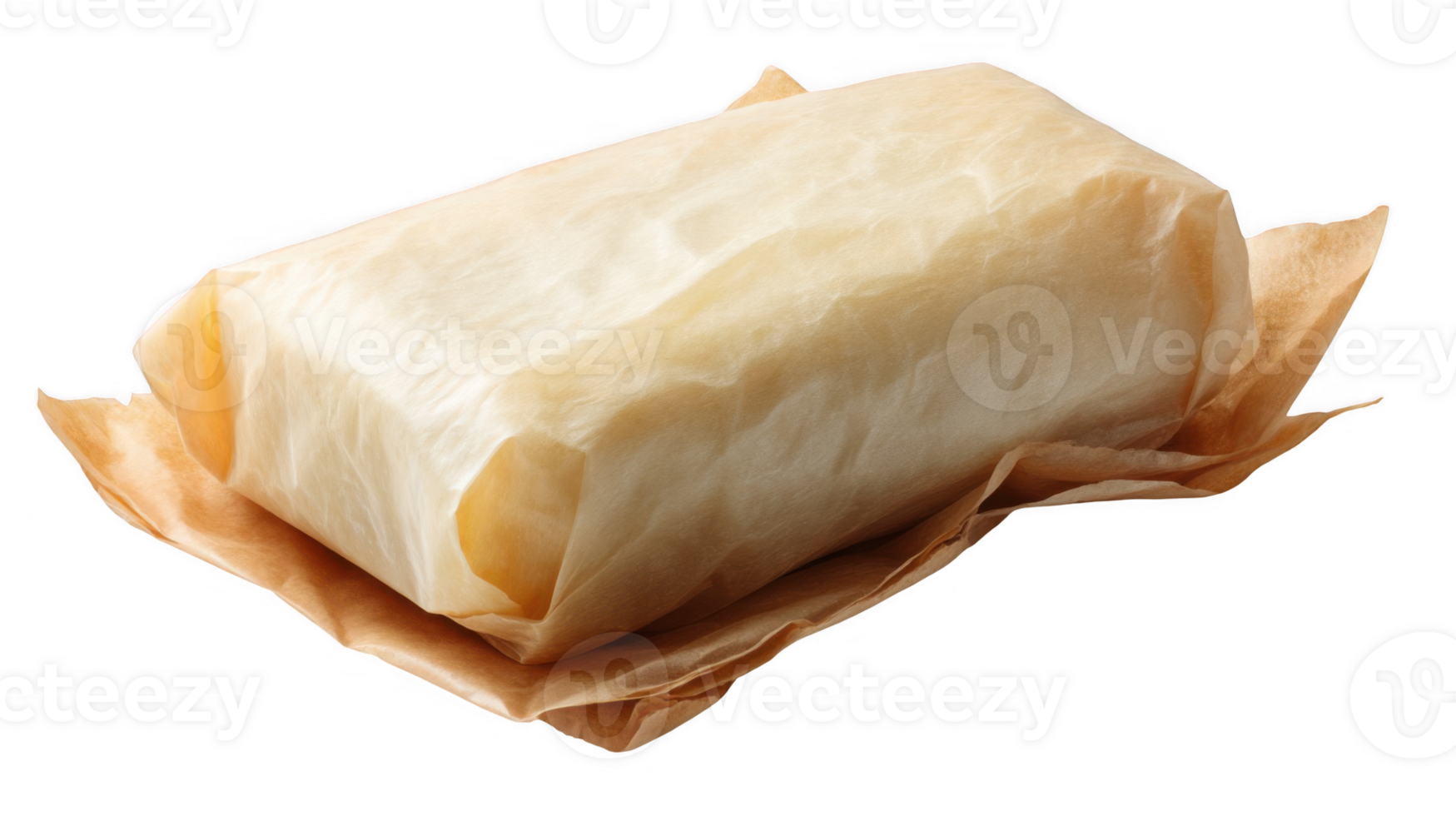 Sandwich wrapped in parchment paper on transparent background png