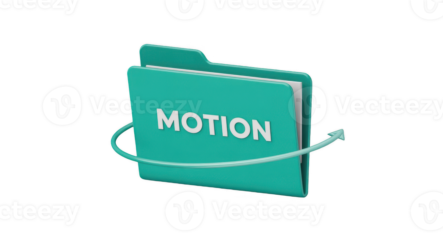 Motion folder rotating with circular arrow on transparent background png