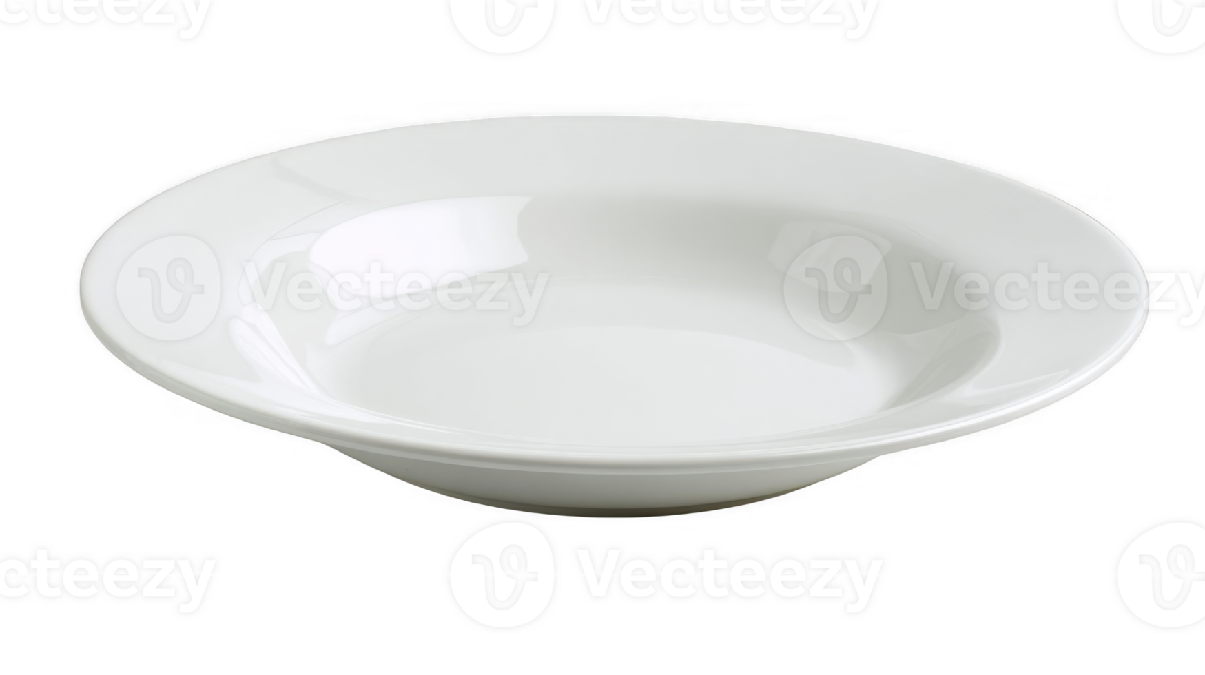 Empty white soup plate on transparent background, perfect for showing culinary creations png