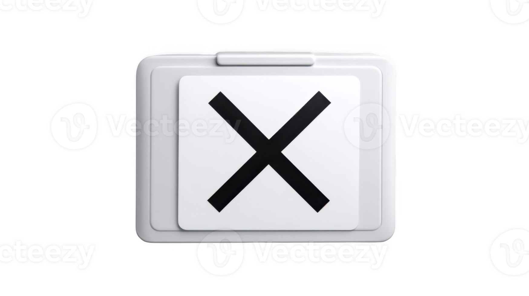 Fridge magnet showing crossed out food symbol on transparent background png
