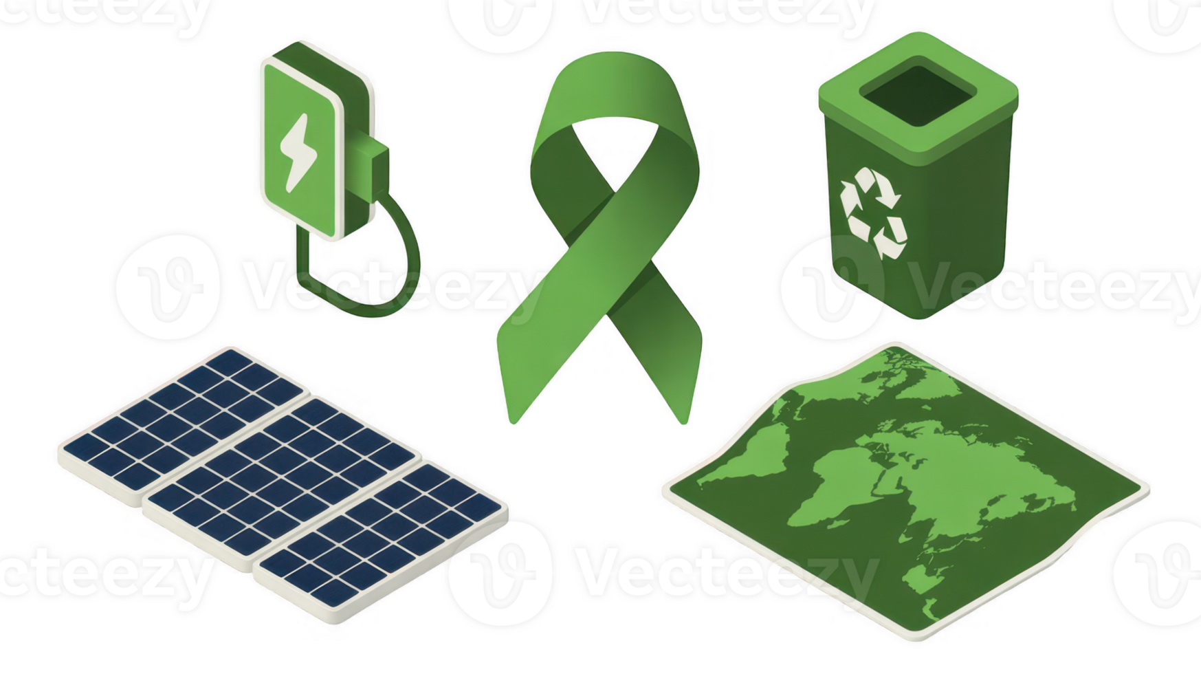 Green energy and recycling promoting environmental awareness with transparent background png