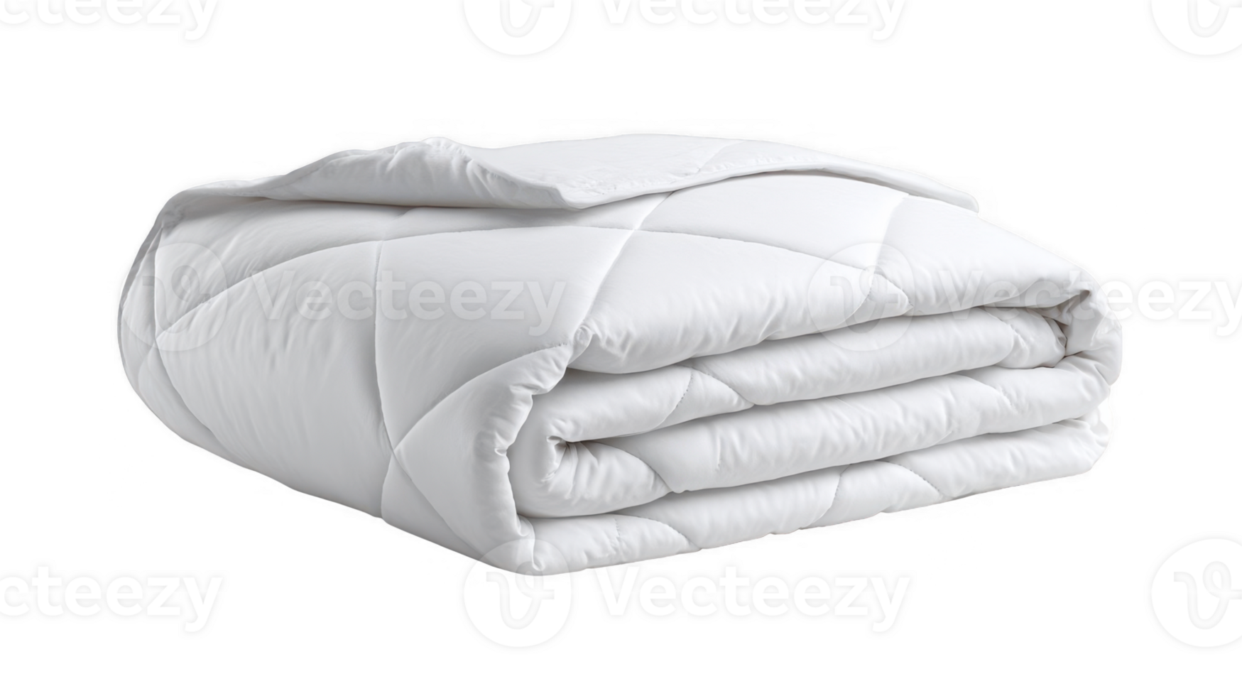 Folded white weighted blanket on transparent background png