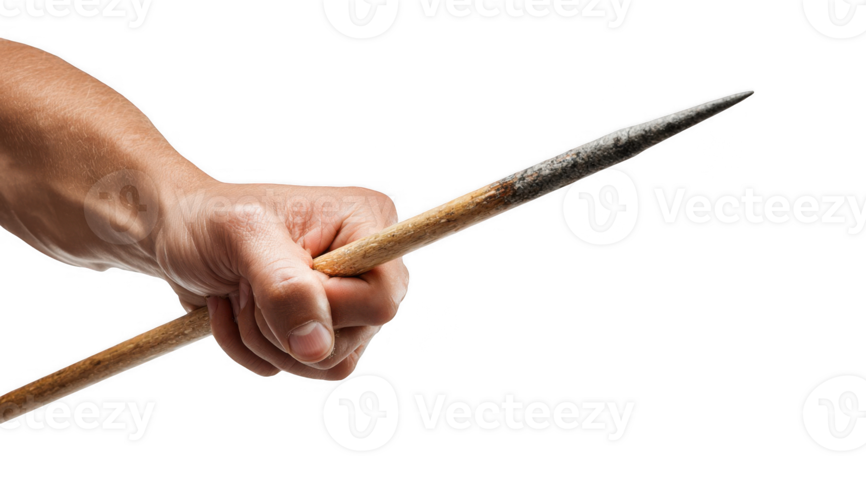 Athlete throwing javelin with transparent background png