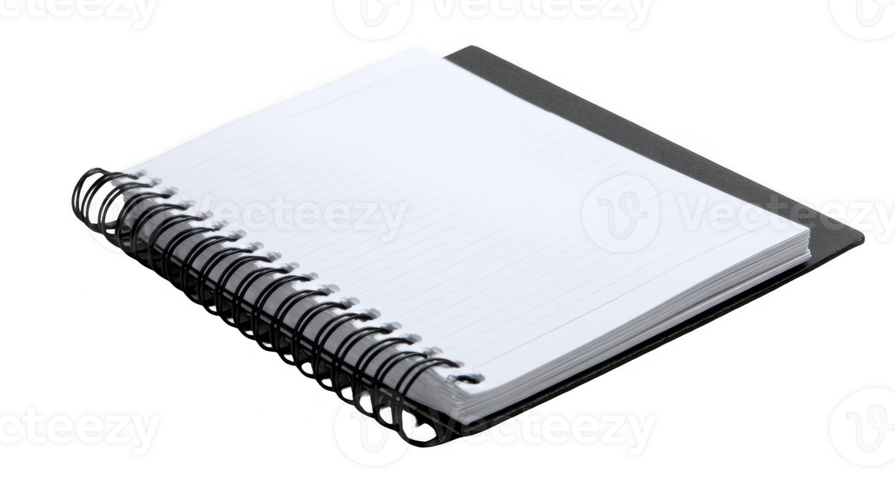 Blank spiral notebook with transparent background for easy isolation png