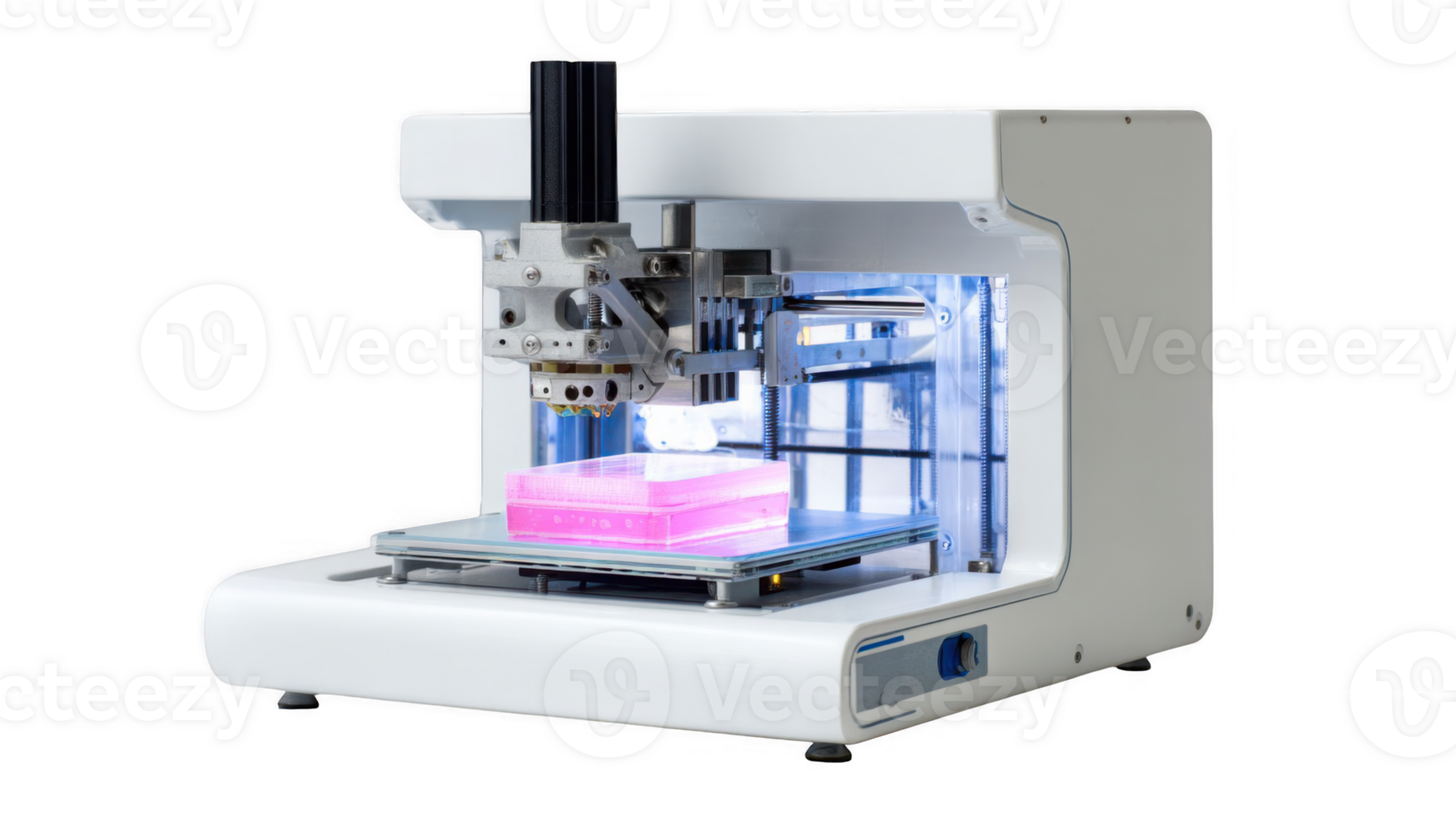 Bioprinting machine creating artificial tissue with transparent background png