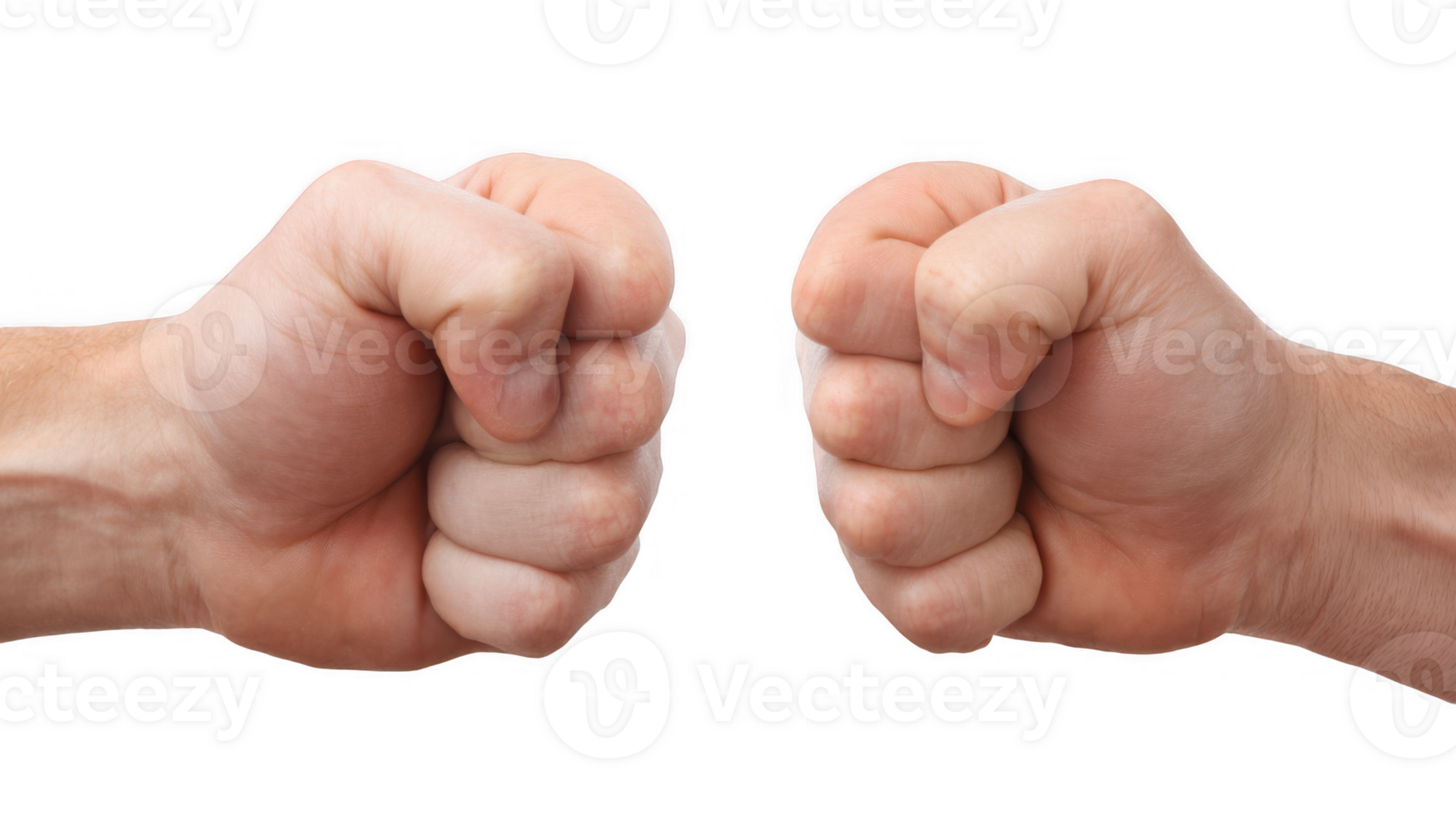 Two fists showing knuckles on transparent background png