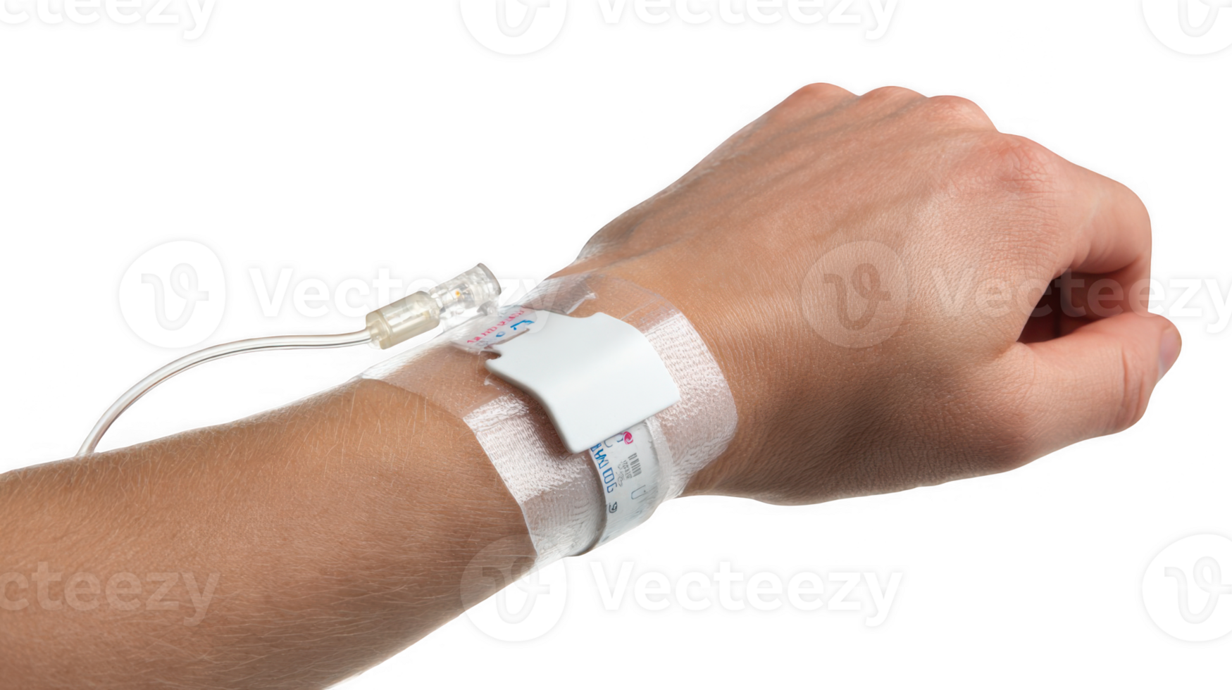 Peripheral venous catheter securing a patient's vein with transparent background png