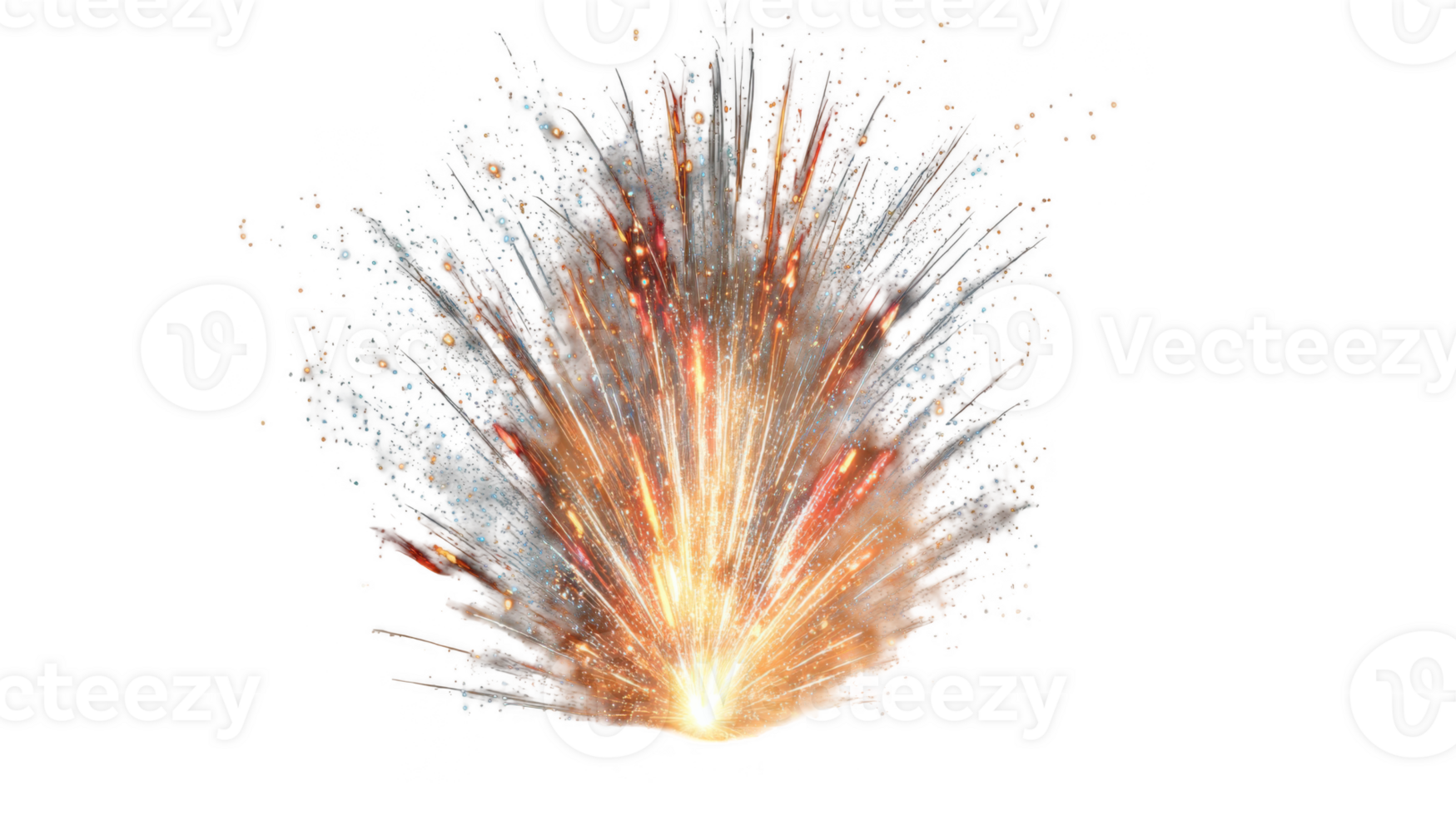 Firework exploding in night sky with transparent background png