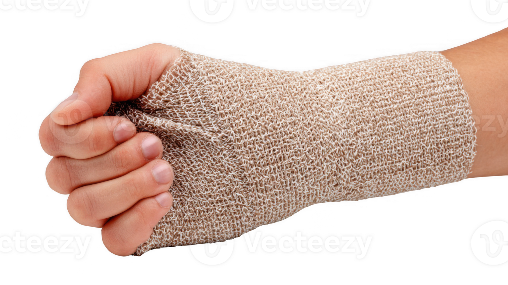 Doctor applying elastic bandage on patient's wrist with transparent background png