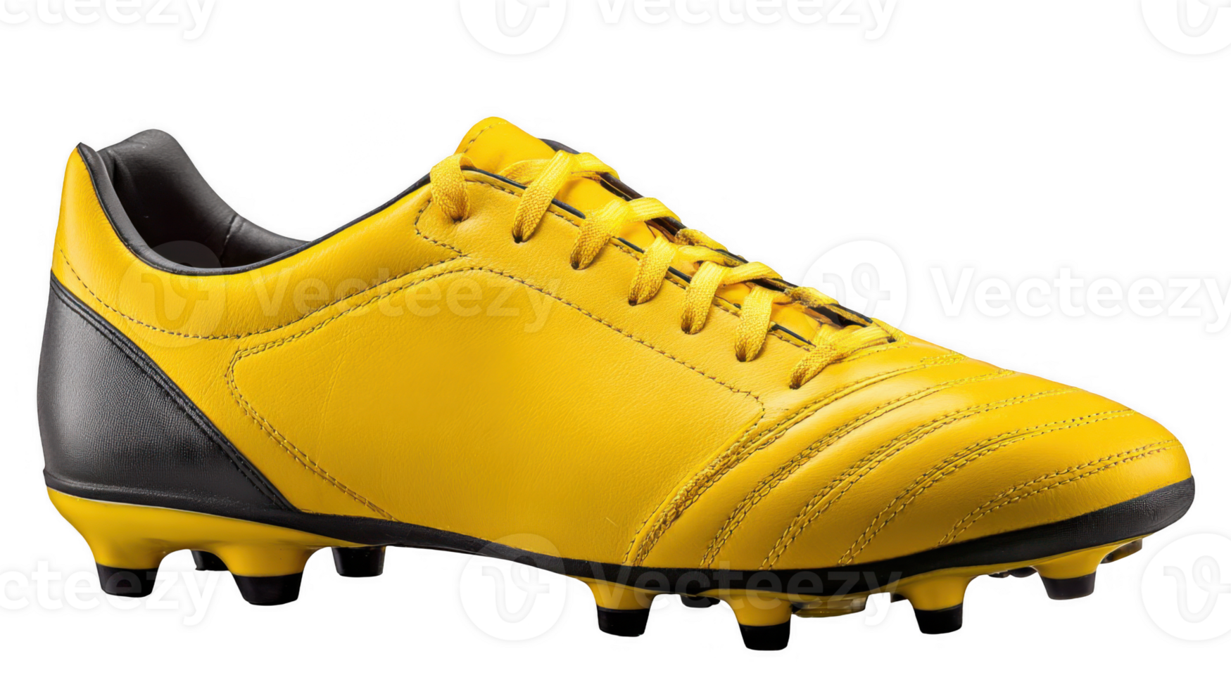 Yellow soccer shoe hovering over transparent background png