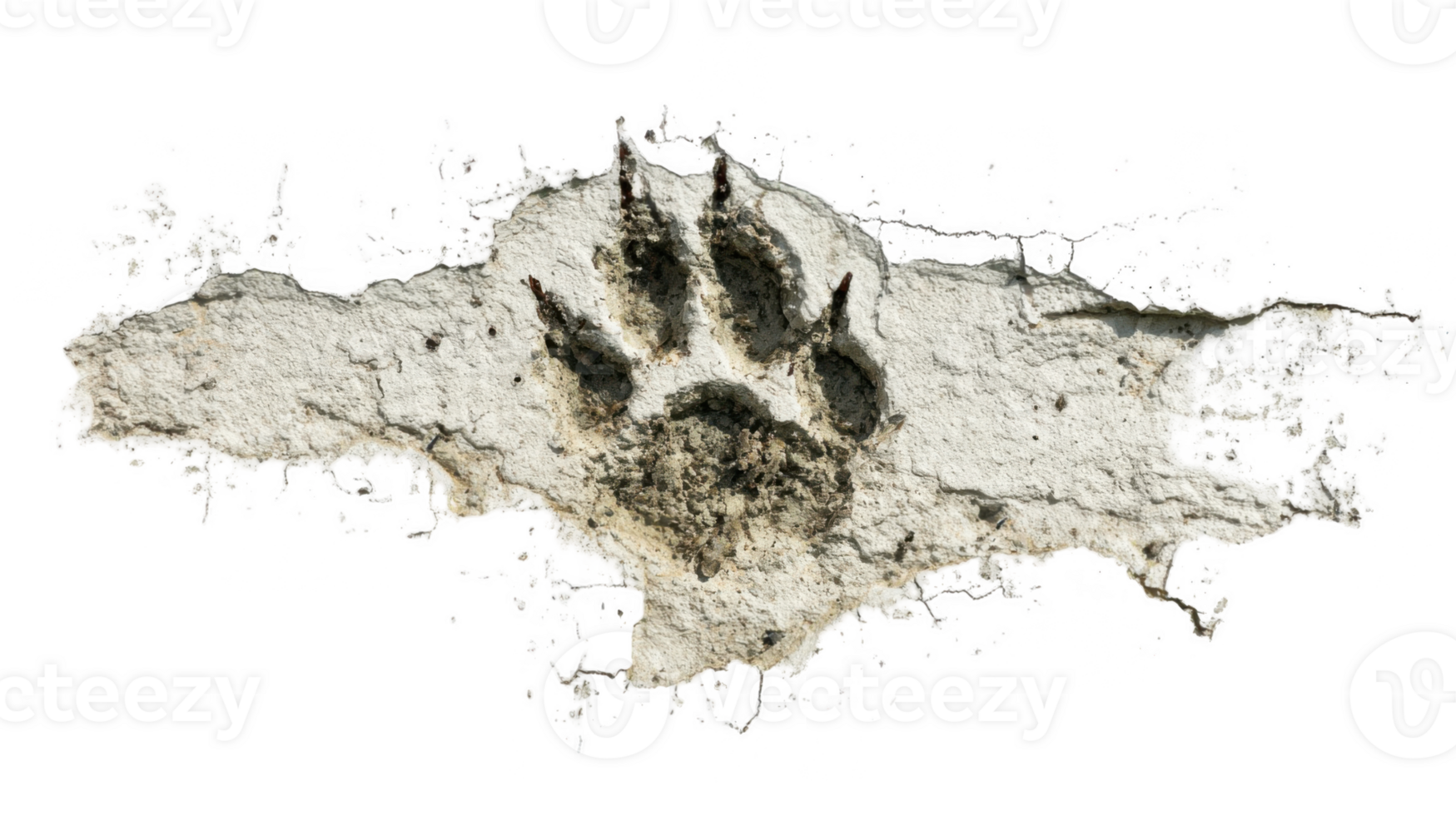 Distressed wall showing traces of sharp claws with transparent background png