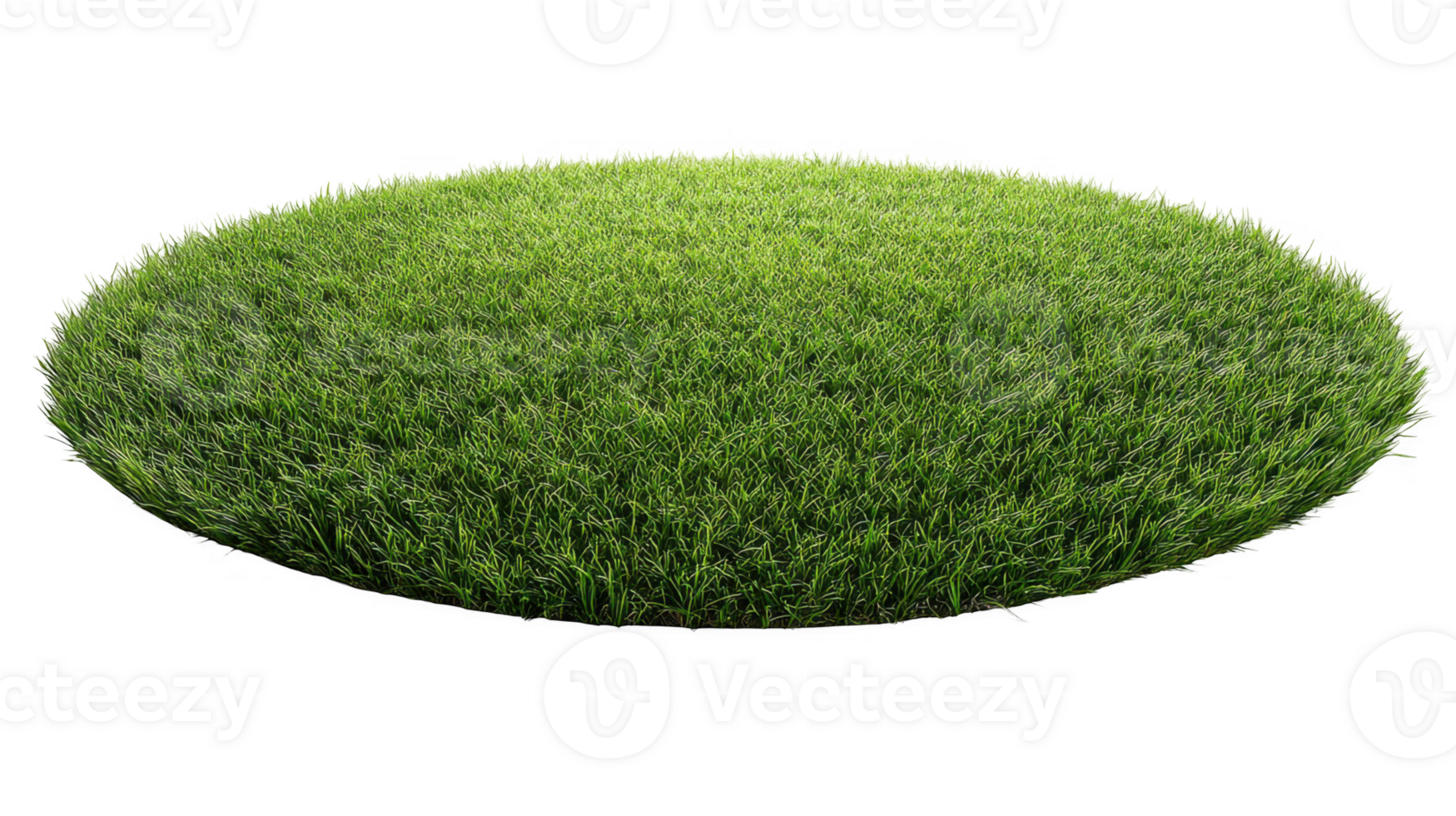 Lush green grass circle with transparent background for easy integration png