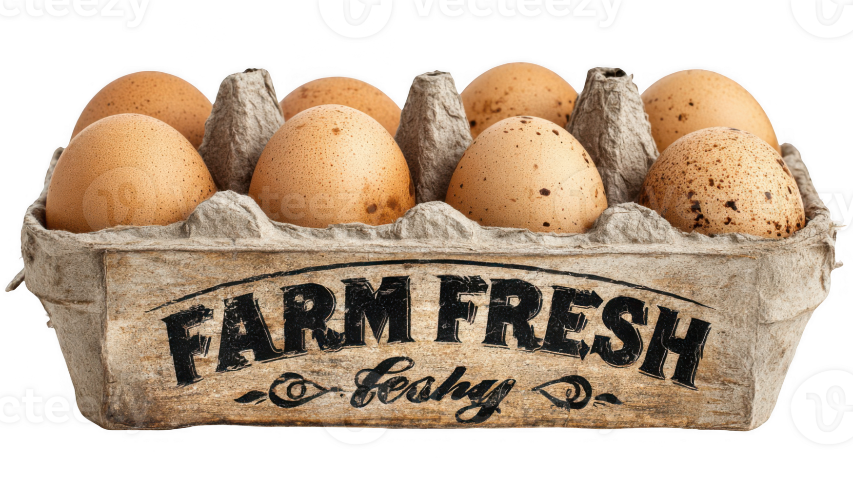 Farm fresh eggs in carton on transparent background png