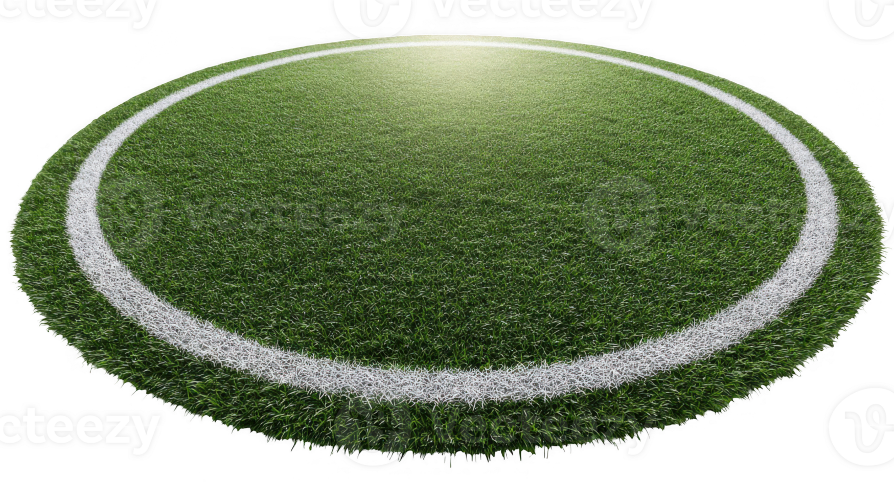 Center of soccer field with transparent background illuminating green grass png