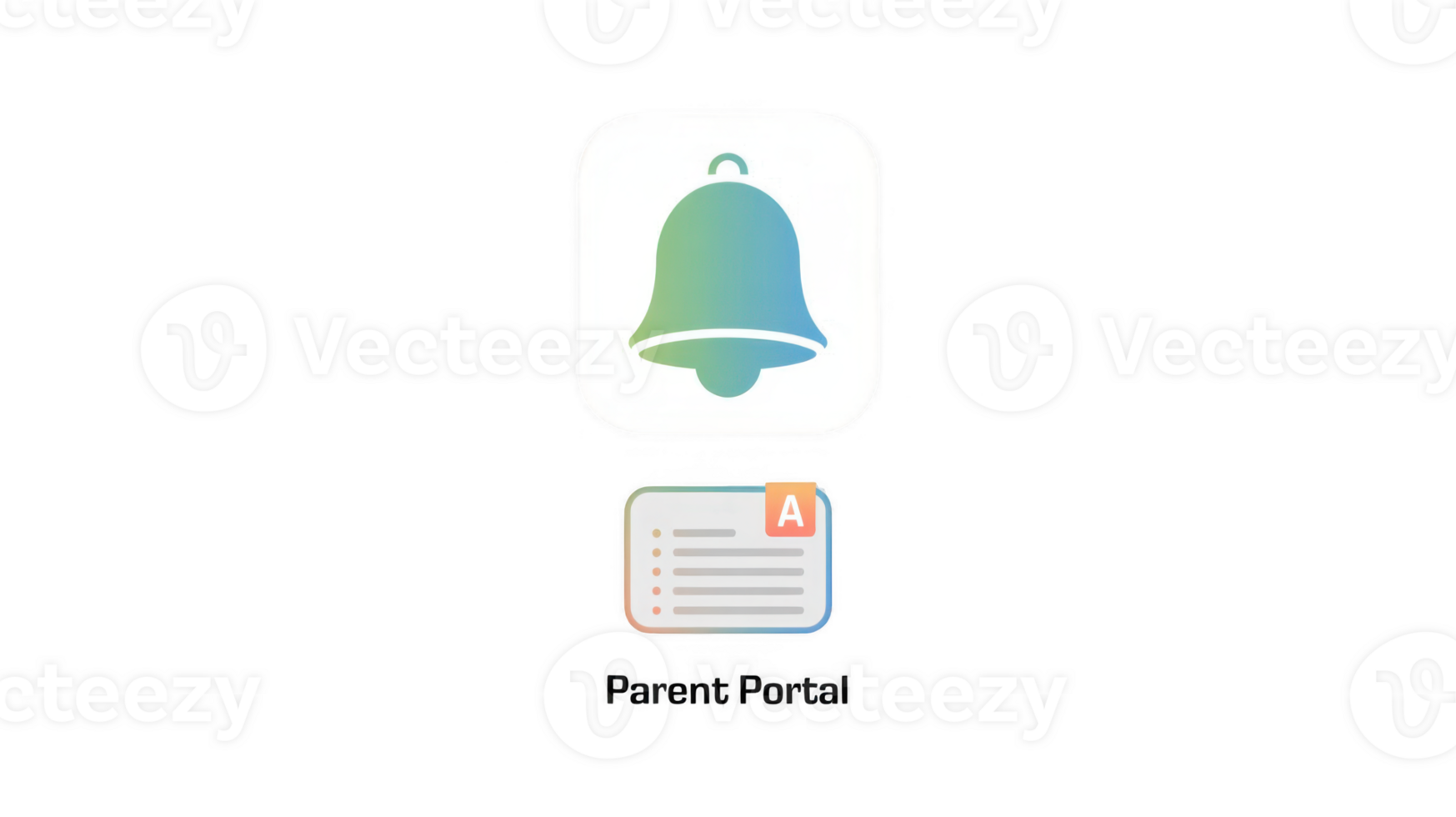 Parent portal app icon showing notifications and messages on transparent background png