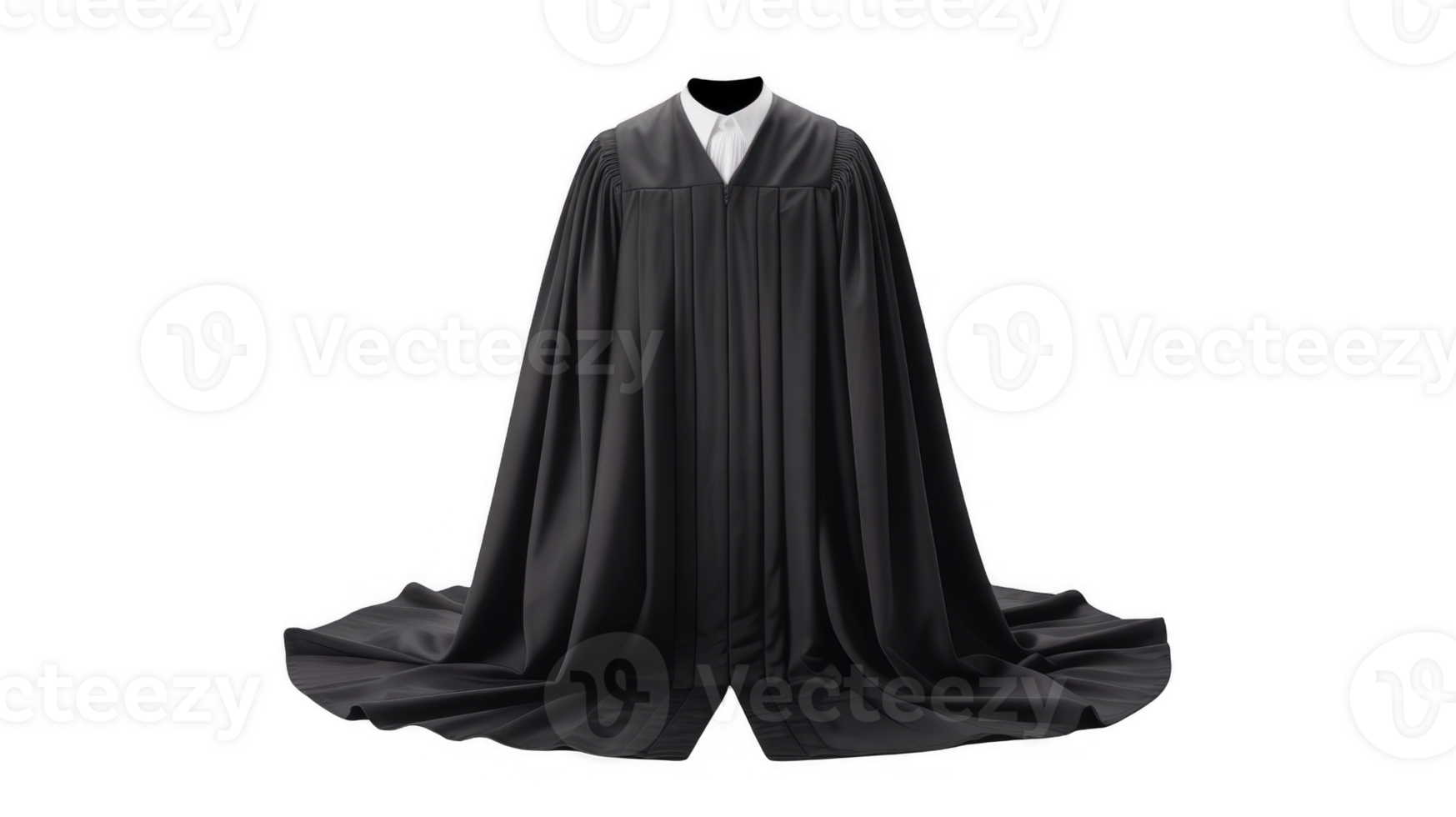Black judge gown resting on transparent background png