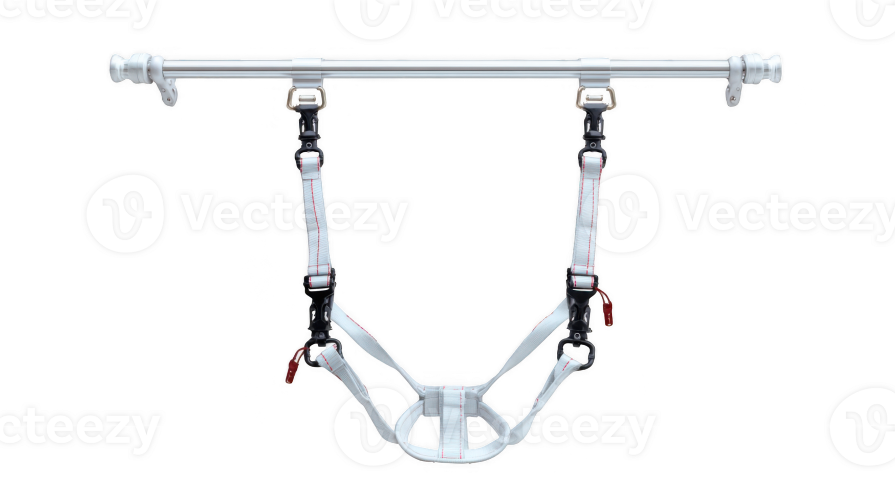 Gait harness hanging from metal bar with transparent background png