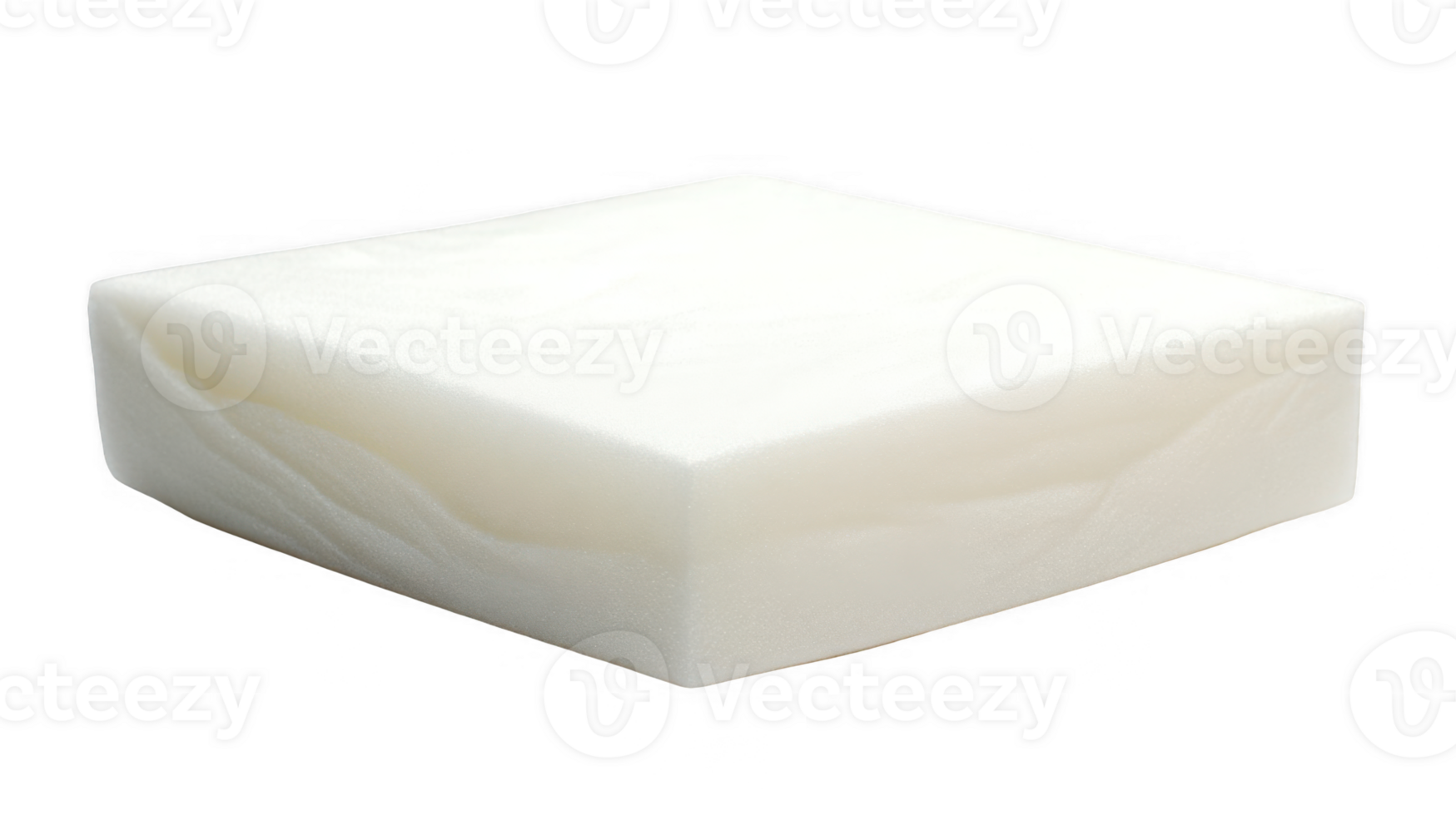 White foam cushion resting on transparent background png