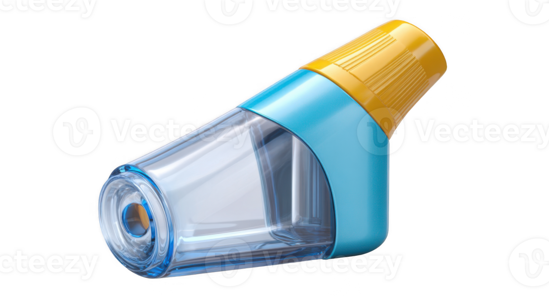 Modern inhaler device promoting respiratory health on transparent background png