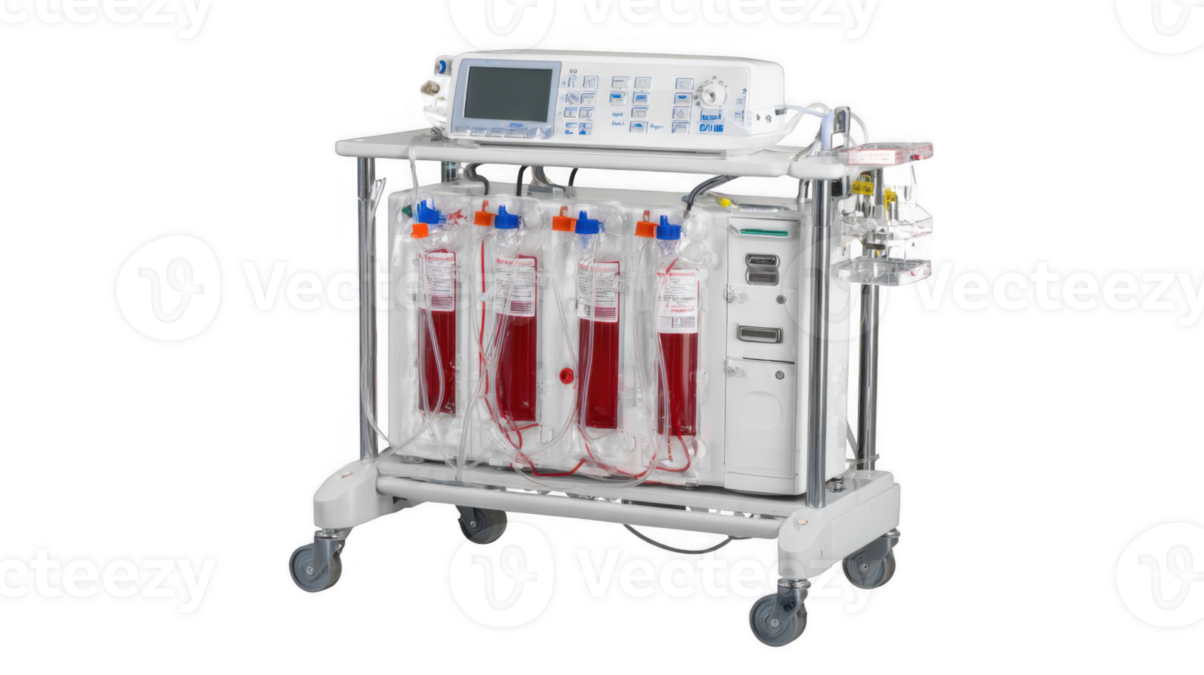 Blood warmer unit warming blood bags on transparent background png