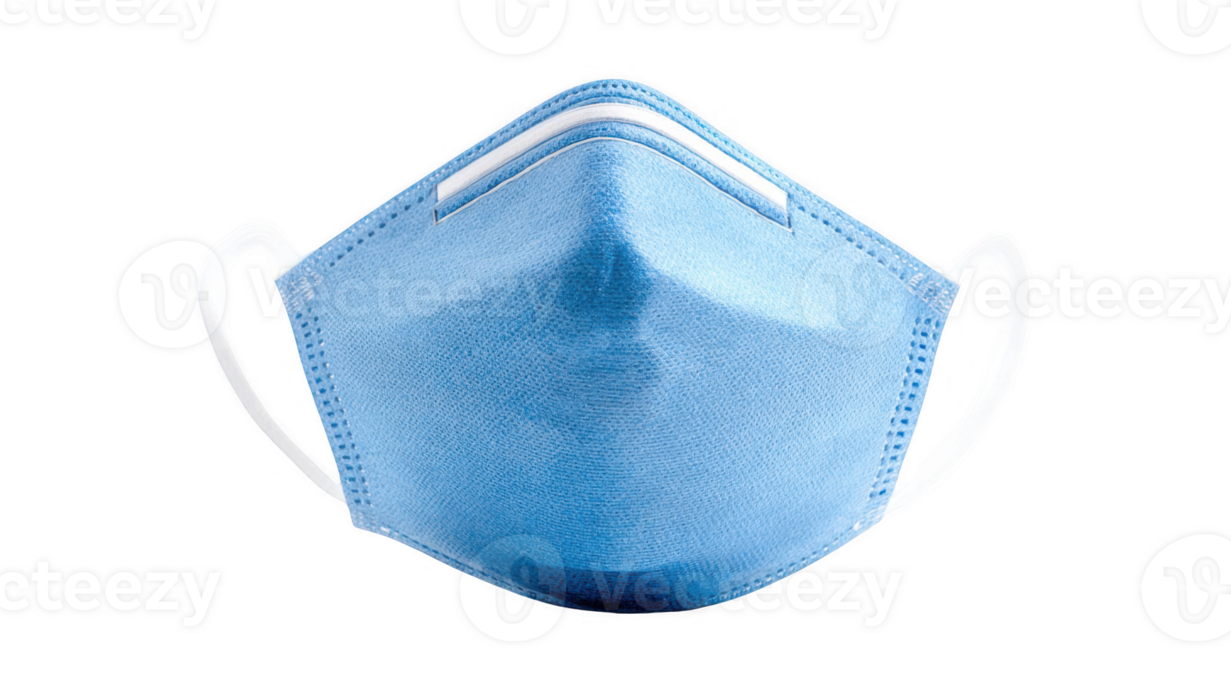 Light blue surgical mask on transparent background protecting from virus png
