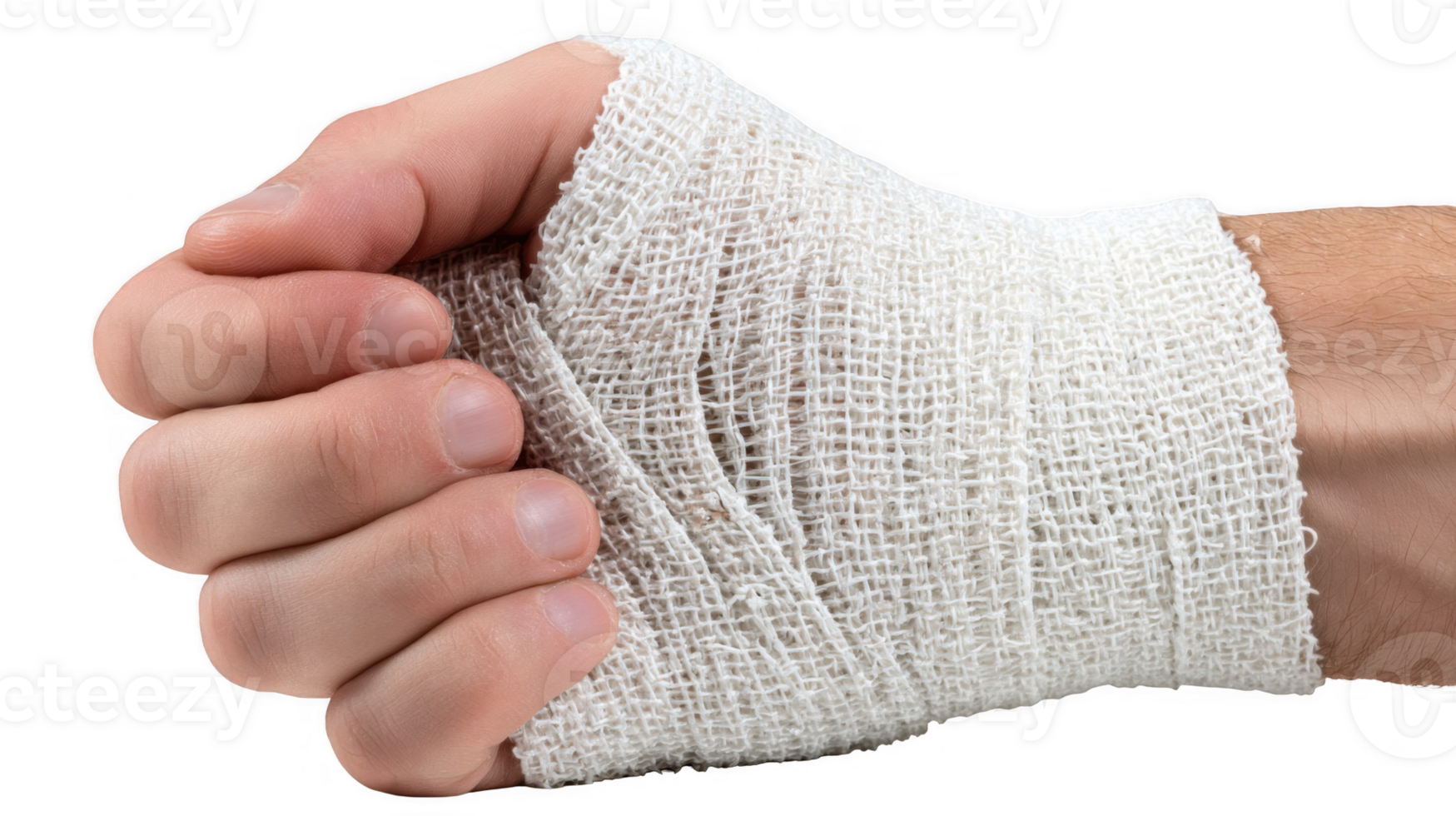 Doctor applying bandage to patient's injured hand on transparent background png
