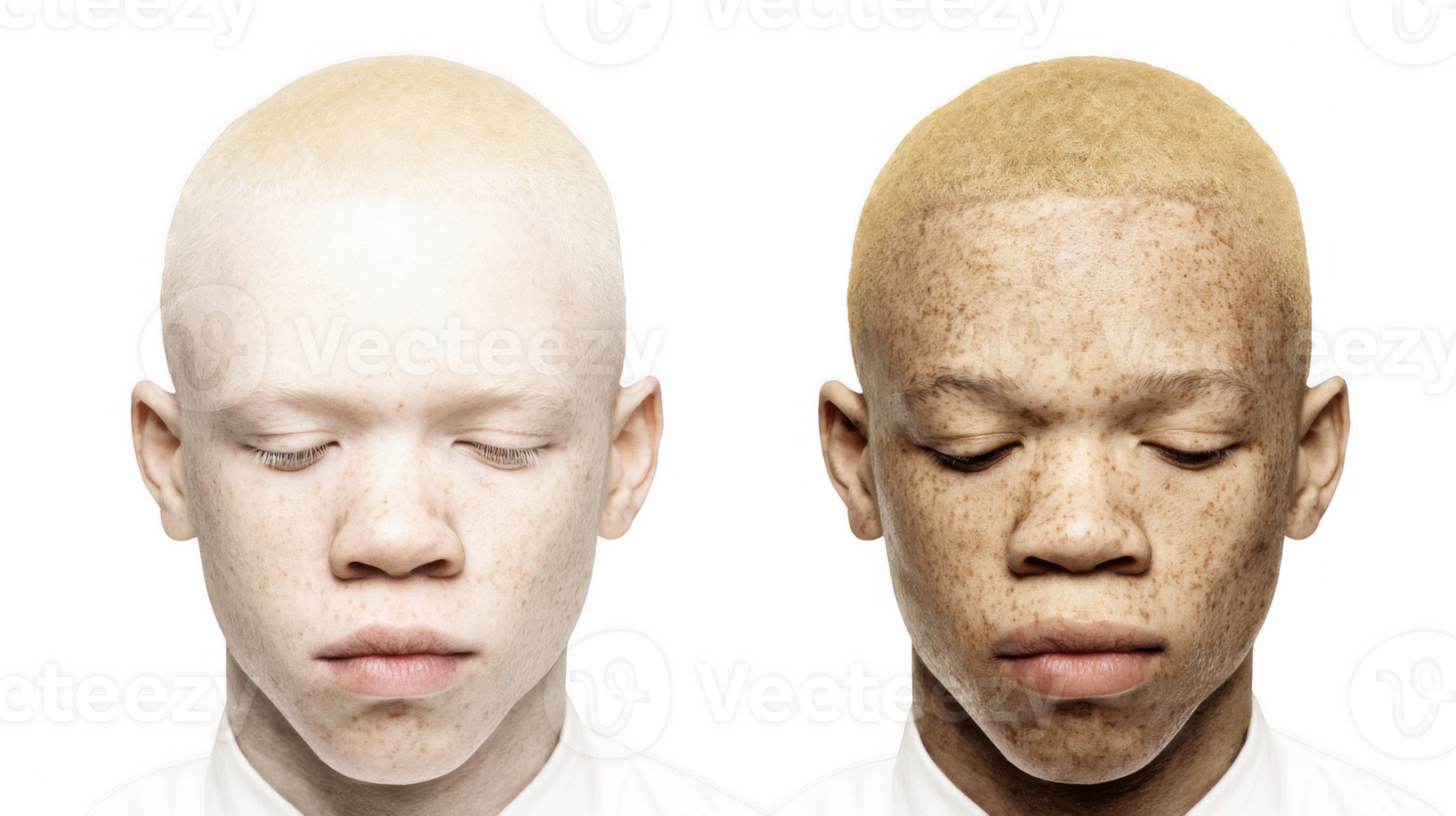 Albinism and melanin showing skin tone variation on transparent background png