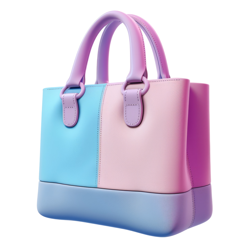 Pastel Elegance Fashionable Handbag With Gradient Colors. 3D Render. png