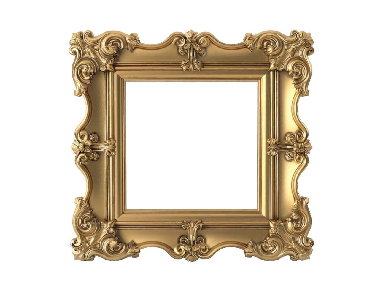 Gilded Ornate Frame With Blank Space For Art, Photos, Or Designs. Use It To Showcase Creativity And Elegance. png