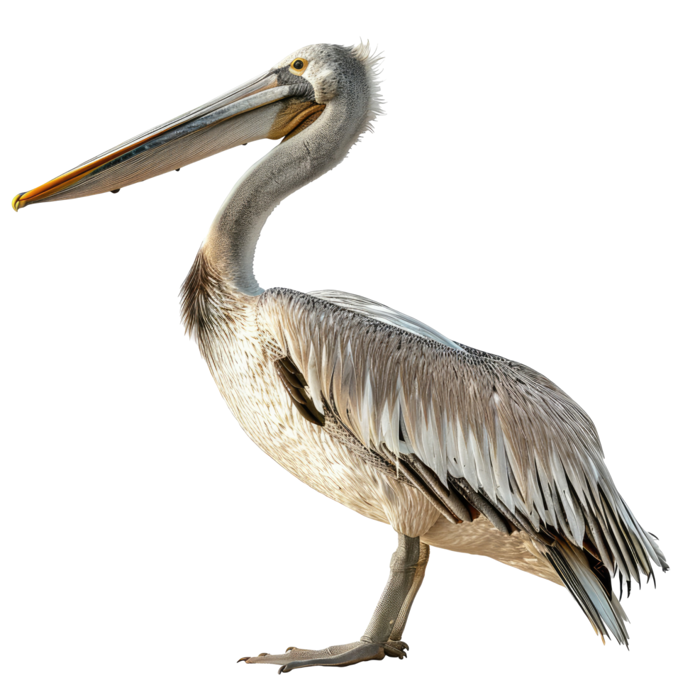 Pelican Profile Isolated. Beautiful Close-Up On Black Background. png