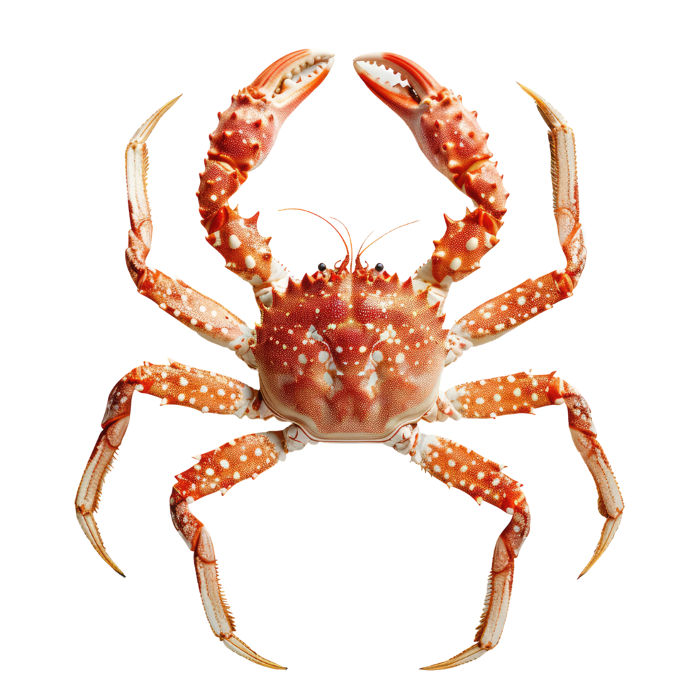 Red Spiny Crab On A Black Background, Fresh Seafood. Isolated. png