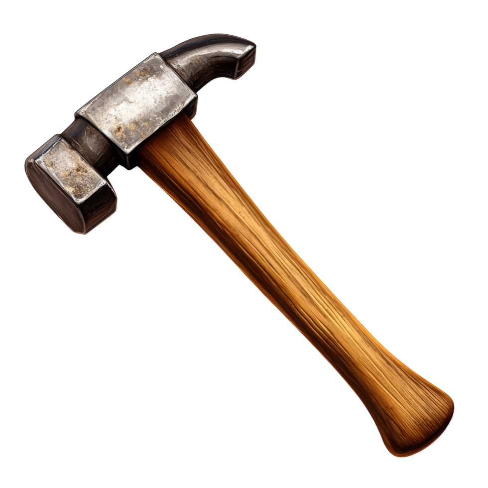 Isolated Claw Hammer With A Wooden Handle. Construction Tool, Equipment Concept. png