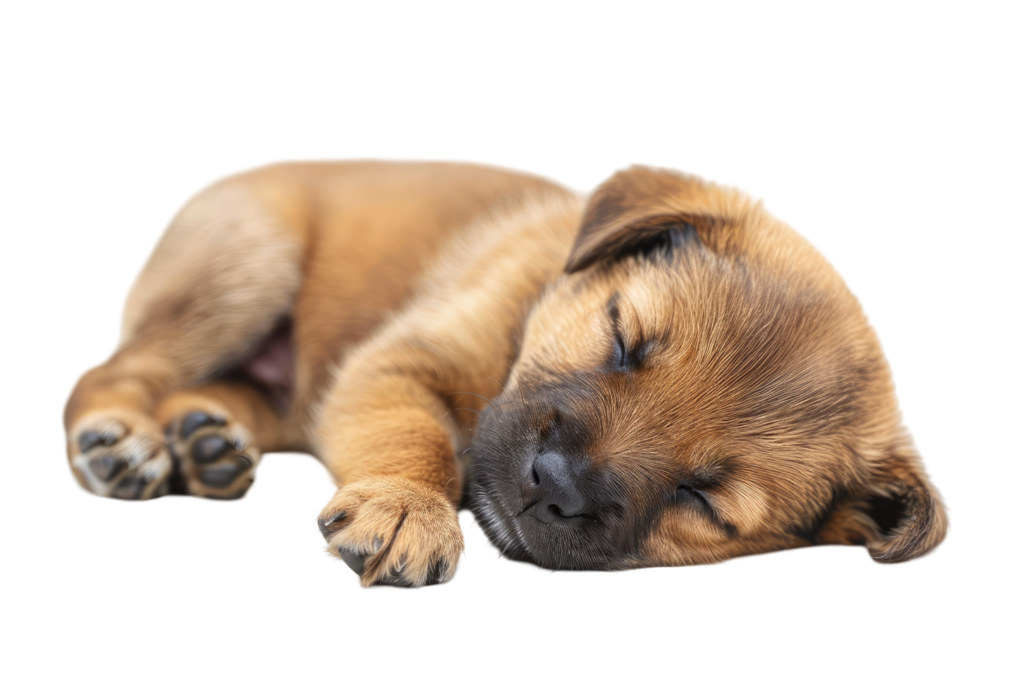 Sleeping Puppy Isolated. Sweet Dreams png