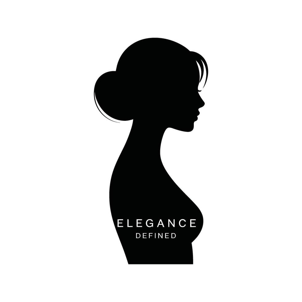 Elegant woman silhouette profile a black and white graphic design vector