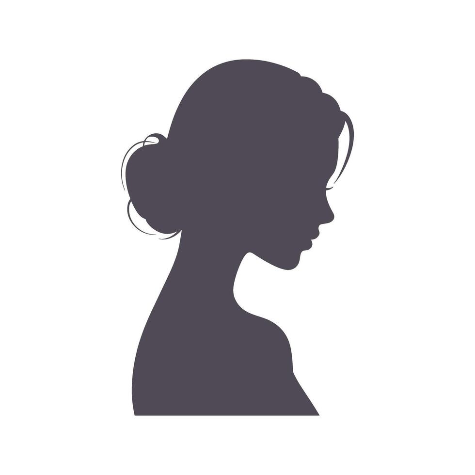 Elegant silhouette of a woman with lavender sprigs in her hair vector