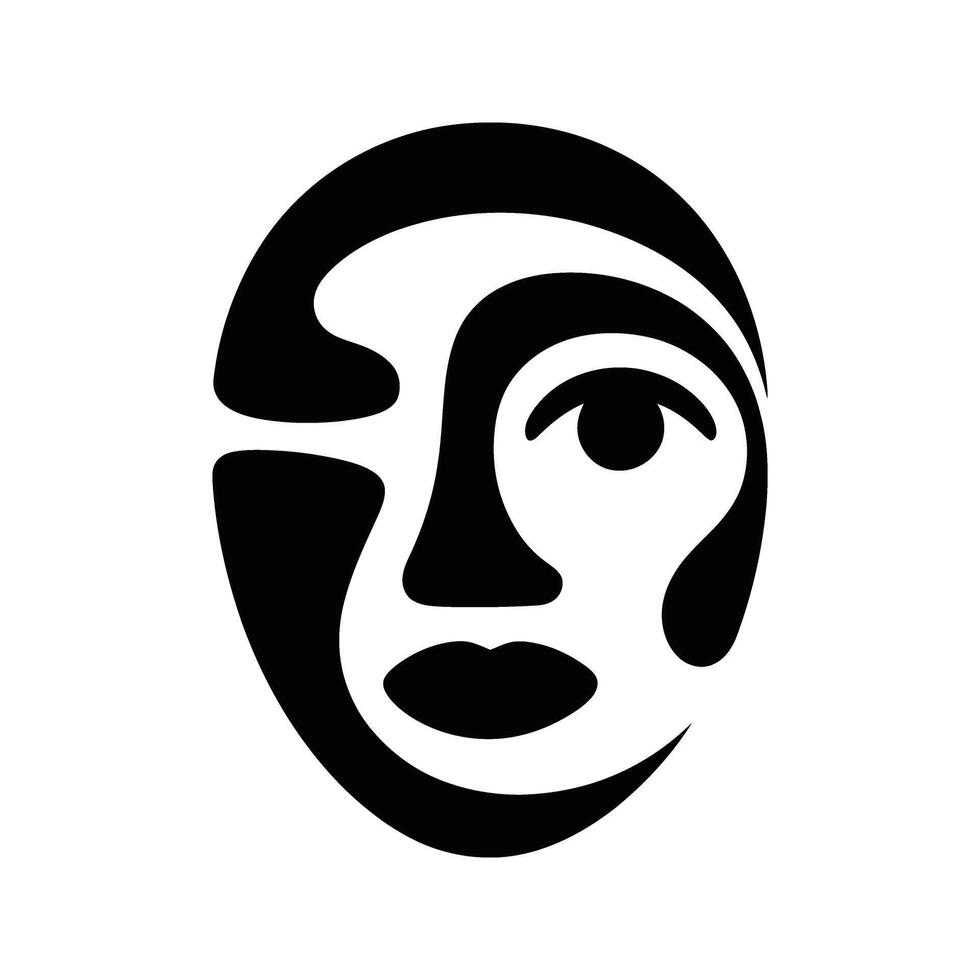 Elegant woman s profile with swirling hair design silhouette vector