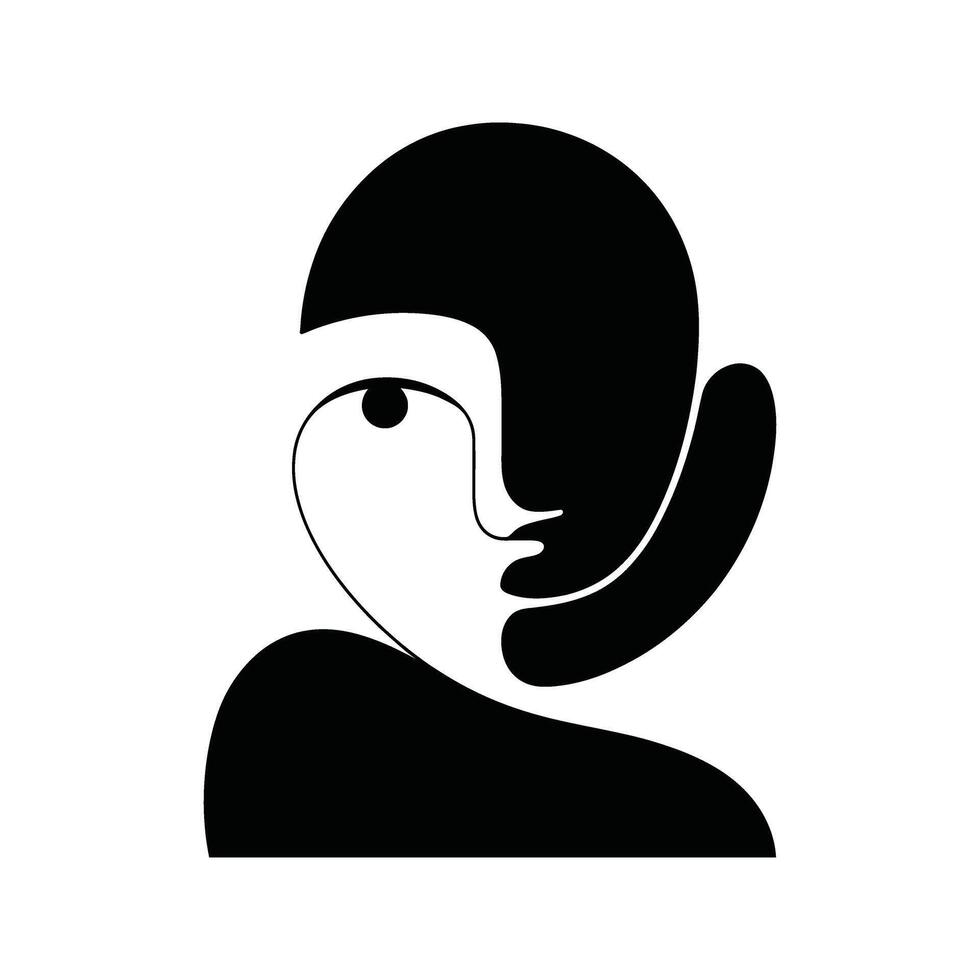Abstract monochrome portrait of a woman in a modern art vector