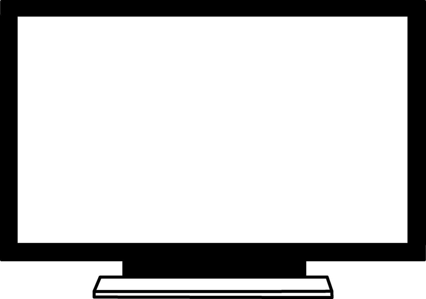 Line Art Illustration of a Flat Screen Television vector