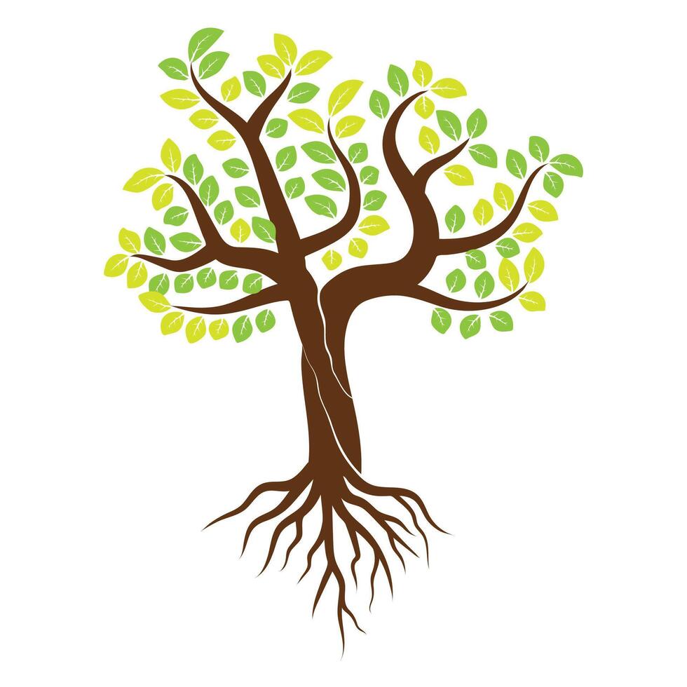 Creative modern tree with leaf vector