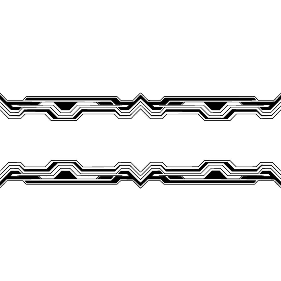 Geometric Tech Lines Minimalist Black and White Element vector