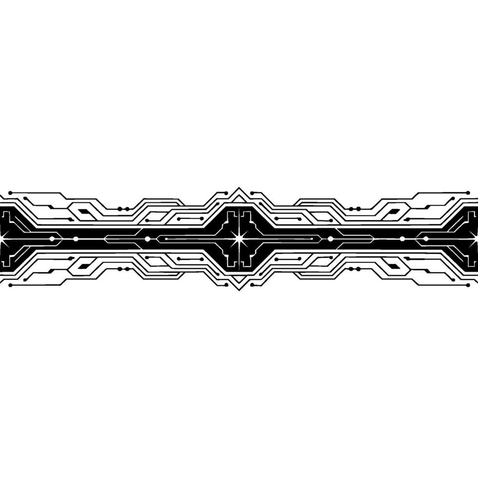 Abstract Circuit Board With Central Focus on Technology Innovation. vector