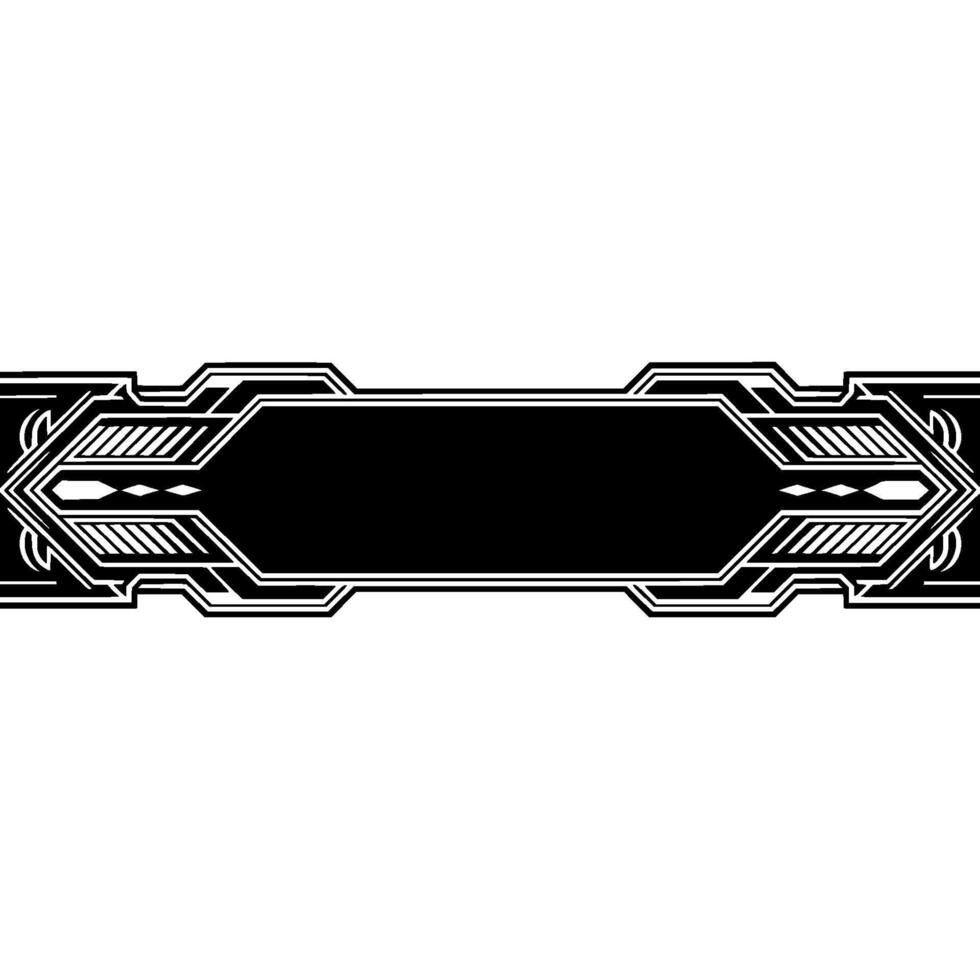 Art Deco Style Banner or Title Bar in Black and White, Geometric vector